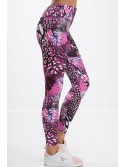 Amaranth sports leggings with patterns H1001 - Online store - Boutique